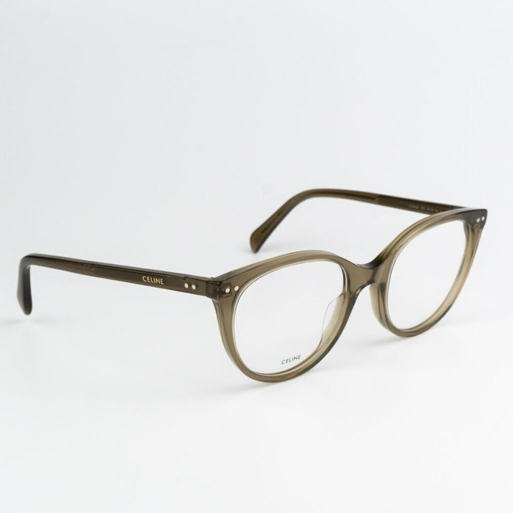 NEW Celine CL50068I 093 CELINE THIN Shiny Transparent Khaki Eyeglasses - Picture 4 of 10